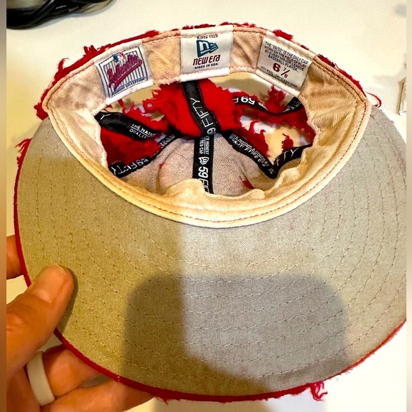 VTG TATTERED ST LOUIS CARDINAL HAT 6 7/8 ZOMBIE HALLOWEEN COSTUME MLB BASEBALL - Picture 10 of 11